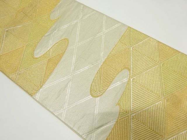 アンティーク　ヱ霞に若松模様織り出し袋帯（材料）